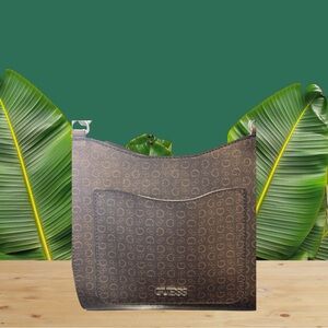 Guess Brown Textured Shoulder Bag